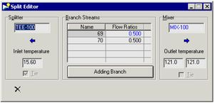 Split ratio windows (Aspen, 2011)