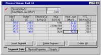 Segment data window (Aspen, 2011)