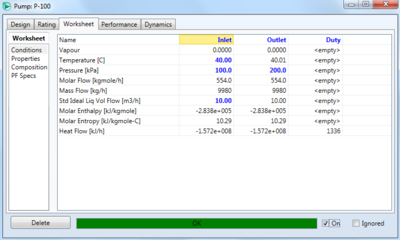inlet and outlet specifications